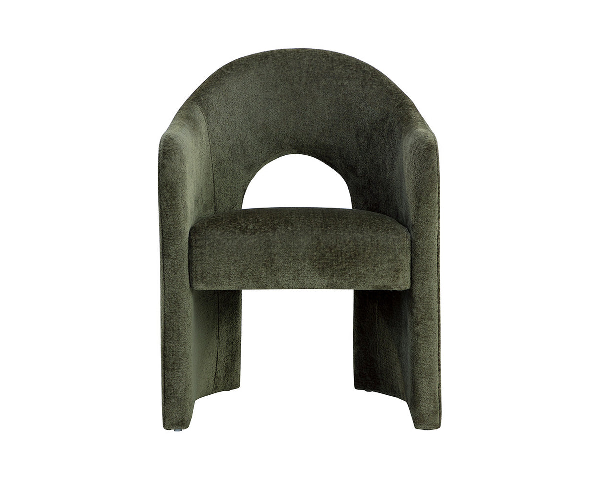 Anaya Rich Olive Upholstered Dining Armchair
