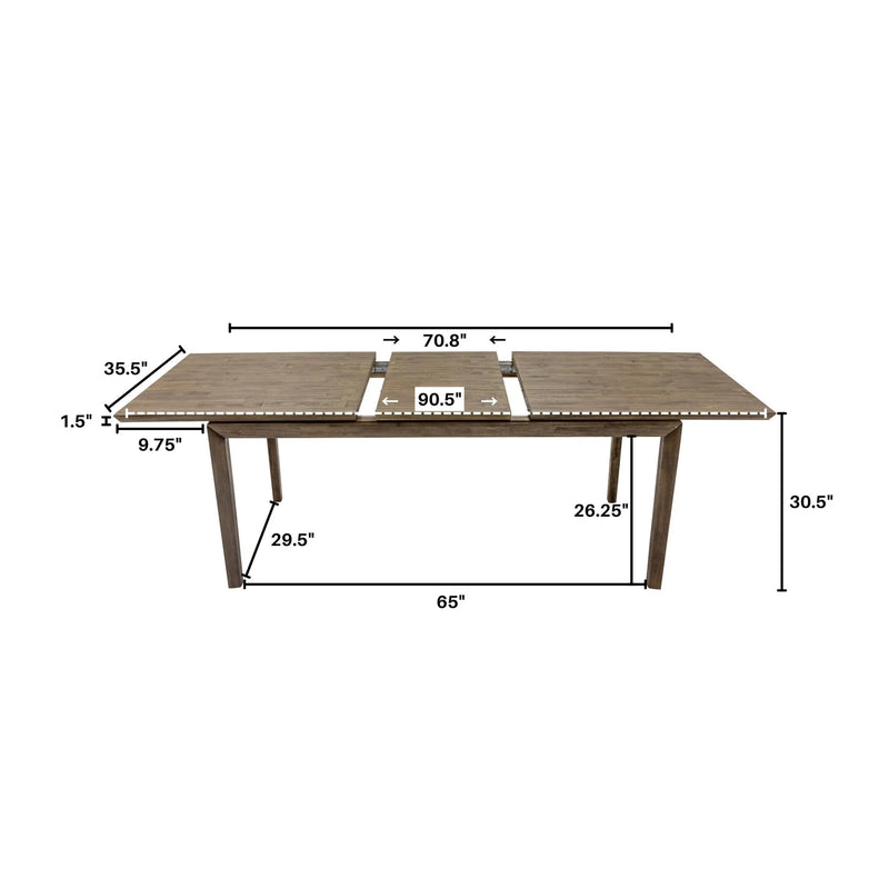 Luna 71"-91" Extension Dining Table