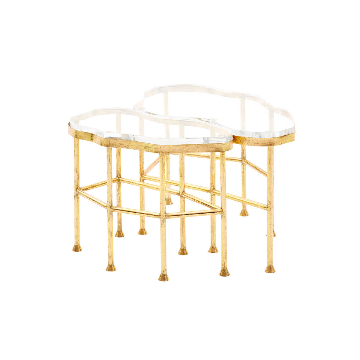 Zene 19" Acrylic & Gold Leaf Coffee Table