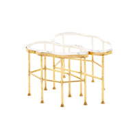 Zene 19" Acrylic & Gold Leaf Coffee Table