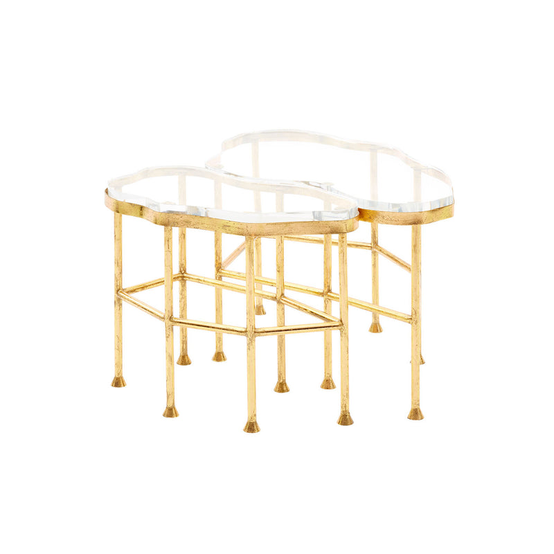Zene 19" Acrylic & Gold Leaf Coffee Table