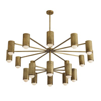 Loryn 52" Antique Brass Iron shades Chandelier