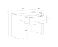Beryl Mappa Burl Veneer & Brown Oak Nightstand