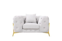 Bronte Light Beige Velvet Transitional Sofa Set