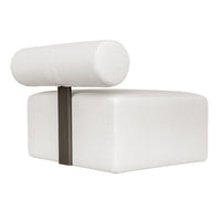 Verah White Outdoor Armless Modular Sofa/Accent Chair