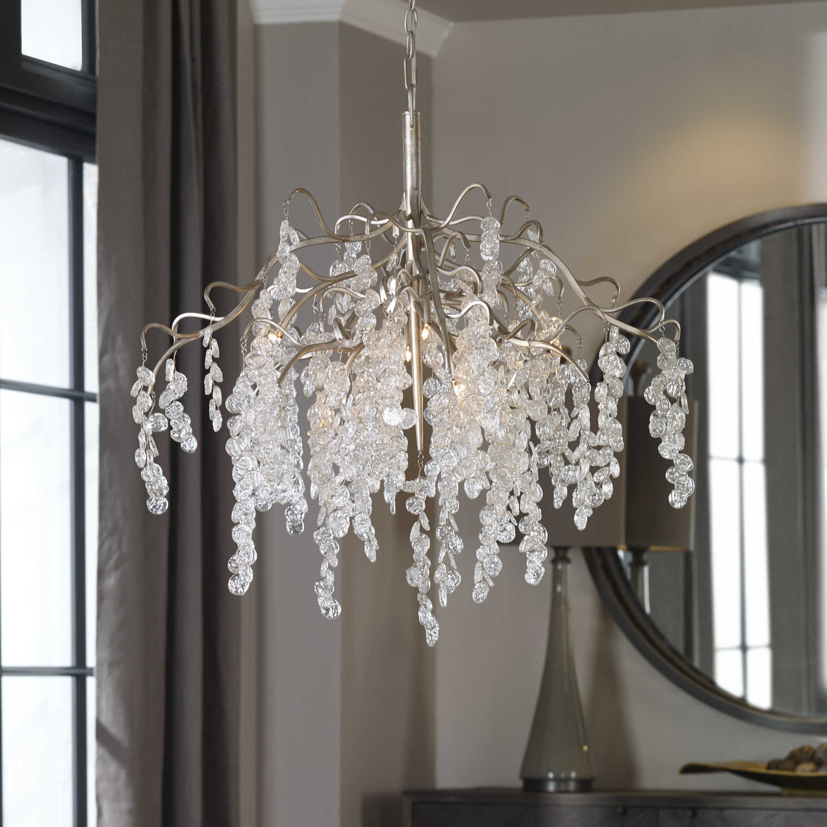 Boreas Silver Champagne Chandelier (Available in 2 Sizes)