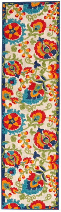 Annitra Indoor/Outdoor  Multicolor Summer Blosoms Area Rug - Elegance Collection