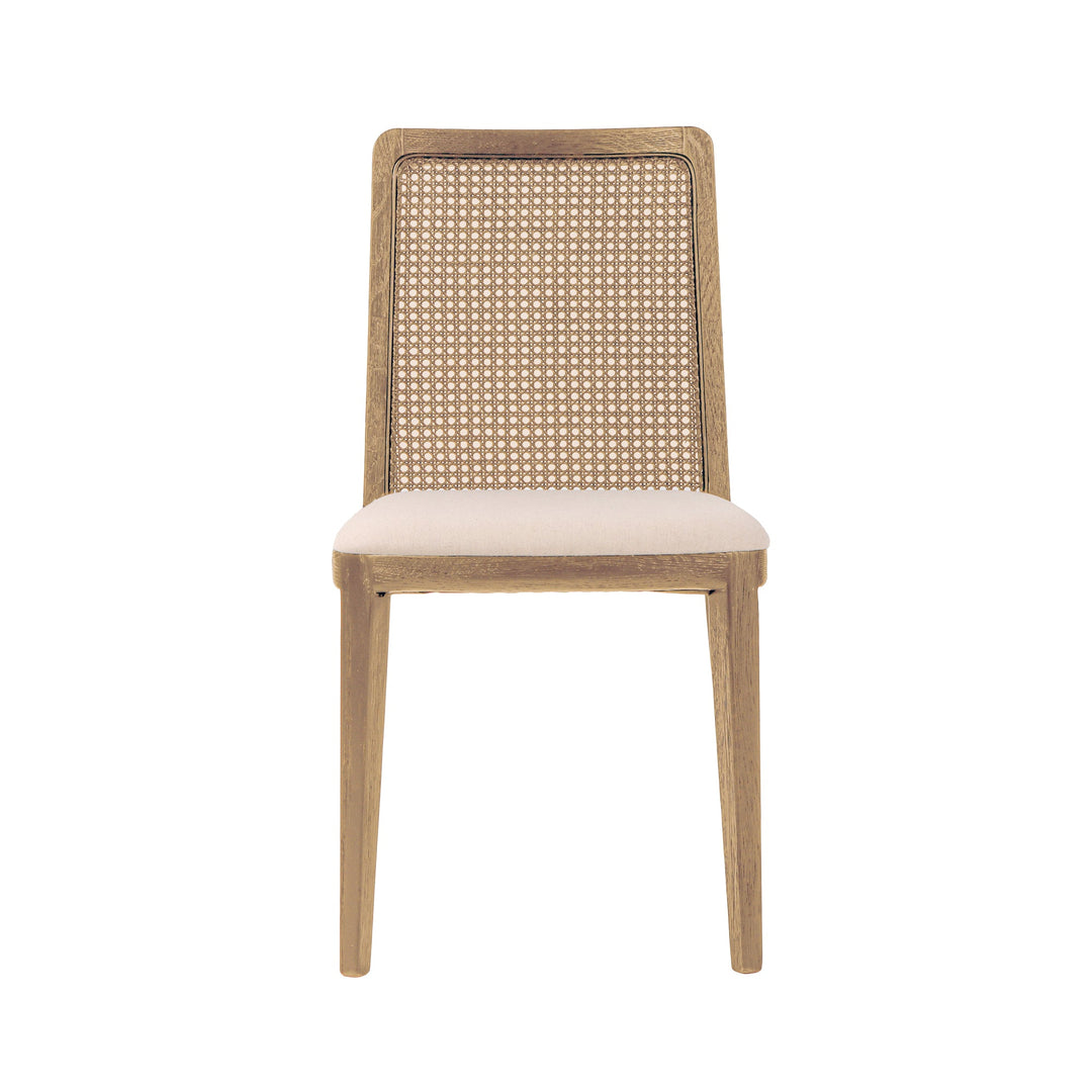 Cane Oyster Linen Natural Dining Chair (Set of 2)
