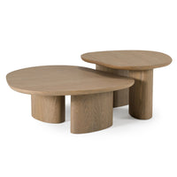 Olin Modern 3-Piece Buckwheat + Onyx Nesting Coffee Table Set