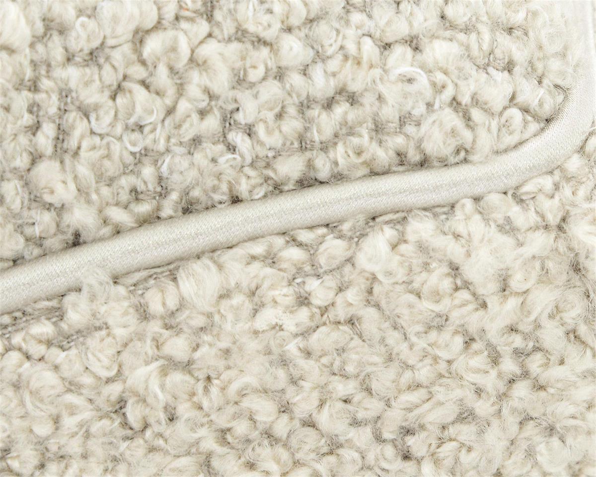 Helena Curved Cream Fabric Ottoman