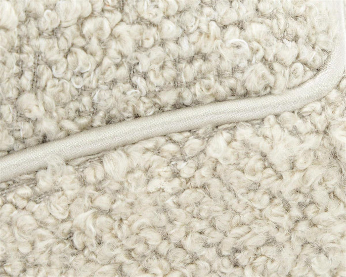 Helena Curved Cream Fabric Ottoman