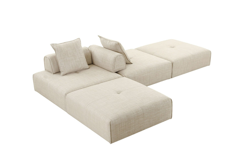 Montrose Beige Fabric Armless Modular Sectional Sofa