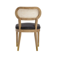 Mazie Black Linen Dining Chair