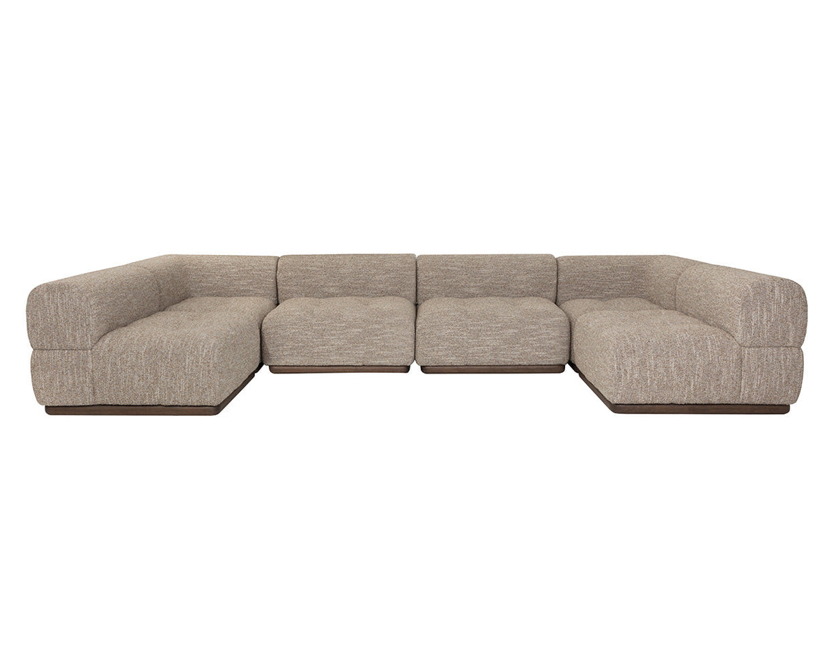 Mallo Dusty Greige Modular Corner Armless Chair
