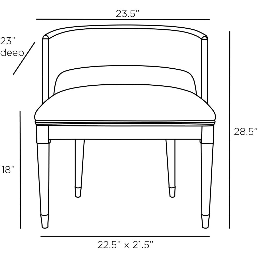 Swanson Natural Linen Black & Gold Dining Chair