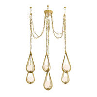 Ova 38.5" Antique Brass Multi-Drop Chandelier