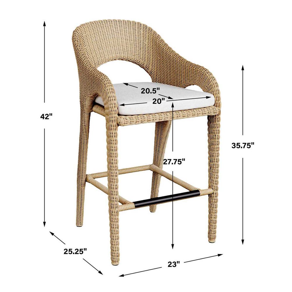 Avenue White All Weather Outdoor Bar Stool