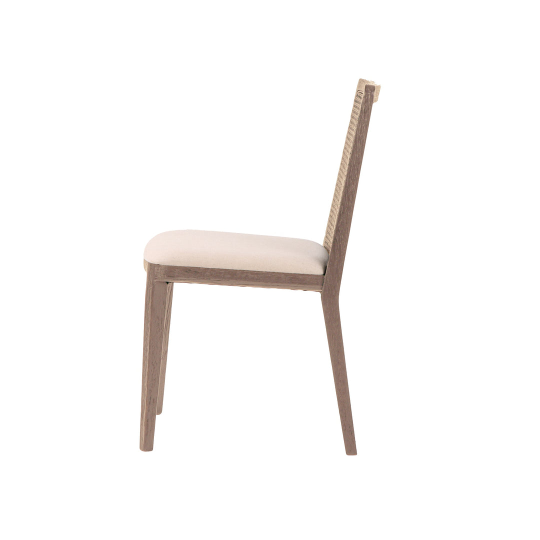 Cane Oyster Linen Natural Dining Chair (Set of 2)