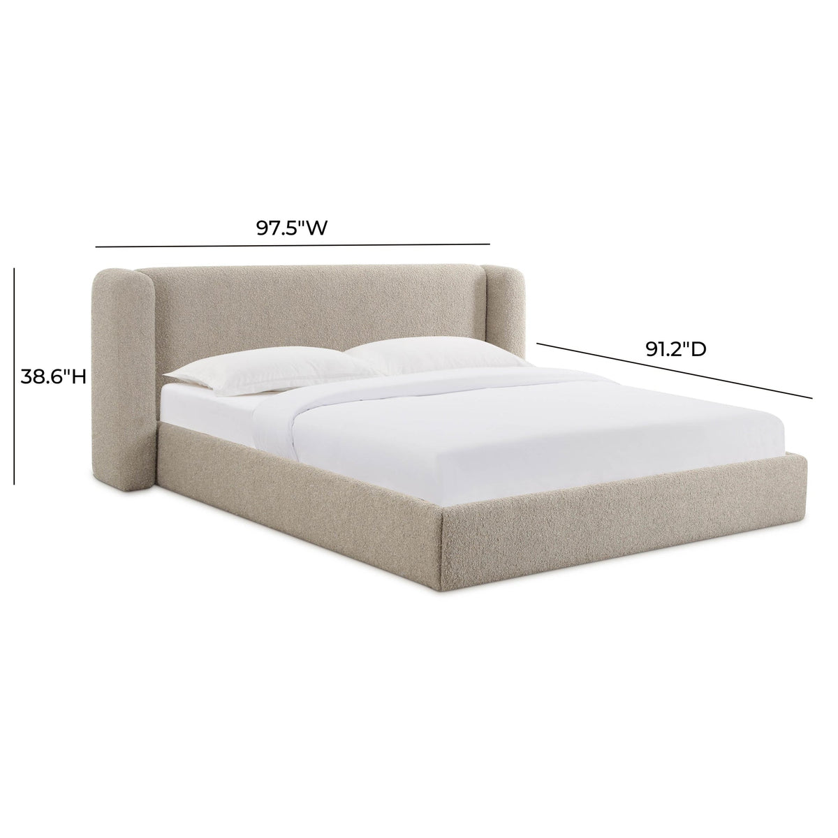 Babette Tan Contract-Grade Boucle Bed