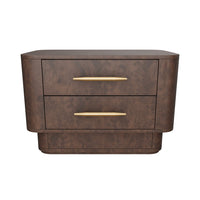 Ezekiel 32" Maple Burl Veneer &Gold Nightstand