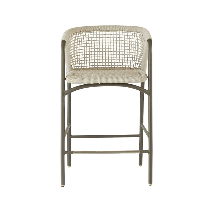 Enzo Buff Plain Weave Outdoor Bar Stool