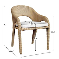 Avenue White All Weather Outdoor Dining Arm Chair