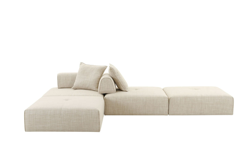 Montrose Beige Fabric Armless Modular Sectional Sofa