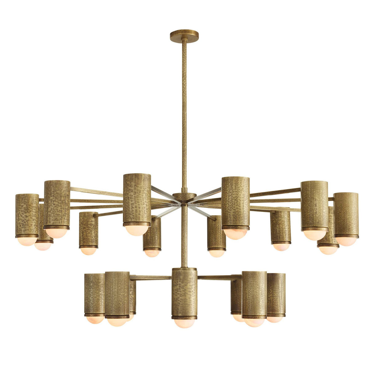 Loryn 52" Antique Brass Iron shades Chandelier