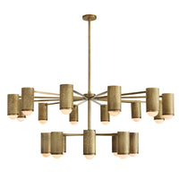 Loryn 52" Antique Brass Iron shades Chandelier
