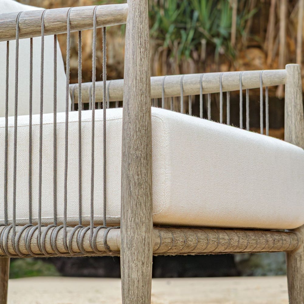 Clara White & Grey Outdoor Lounge Chair