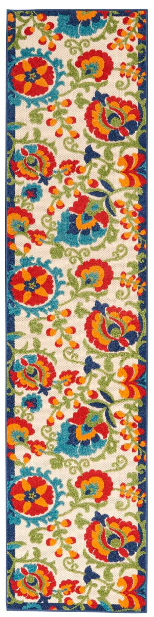 Annitra Indoor/Outdoor  Multicolor Summer Blosoms Area Rug - Elegance Collection