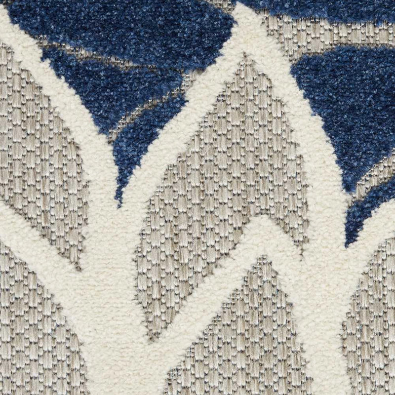 Annitra Indoor/Outdoor Ivory & Navy Area Rug - Elegance Collection