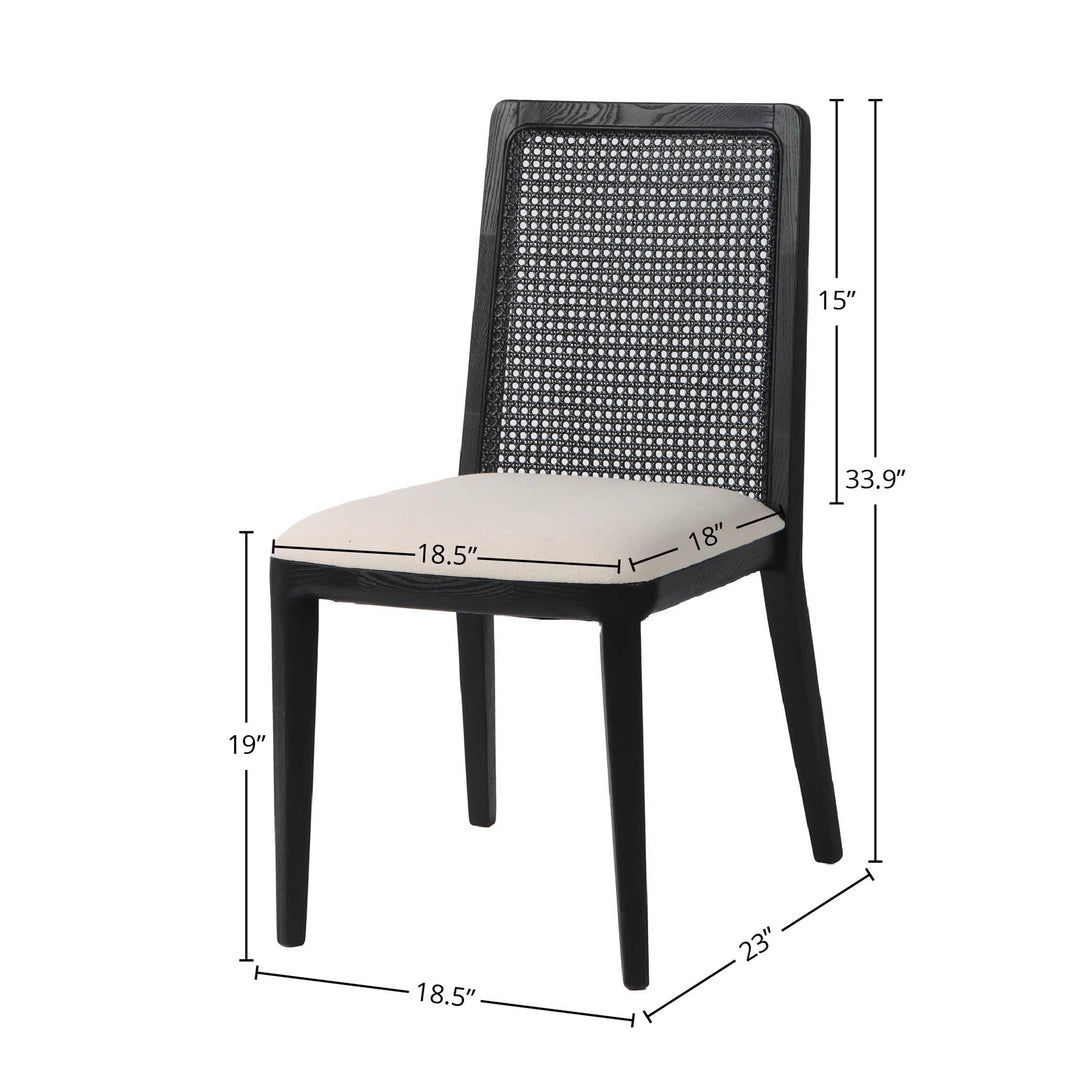 Cane Black Dining Chair (Set of 2)