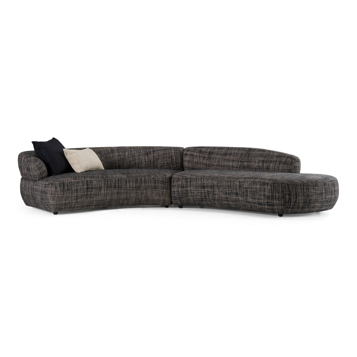 Daytenne 140" Modern Dark Grey Curved Sectional Sofa