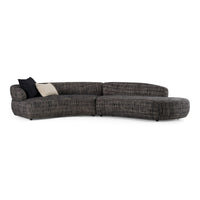 Daytenne 140" Modern Dark Grey Curved Sectional Sofa