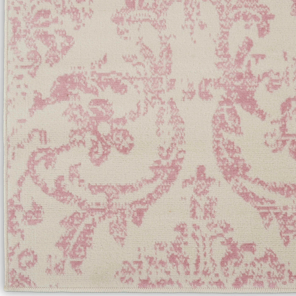 Southern Charm Ivory/Pink Demask Area Rug