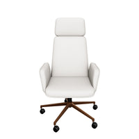 Kalev Cream Plush Fabric & Gold Desk Chair