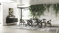 Caroline Modern Glass & Black Ash Dining Table