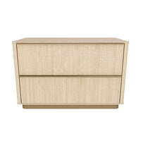 Kalla 36" Large Black Reeded Oak & Brushed Gold Nightstand