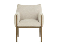 Olea Oatmeal Fabric & Bronze Dining Armchair