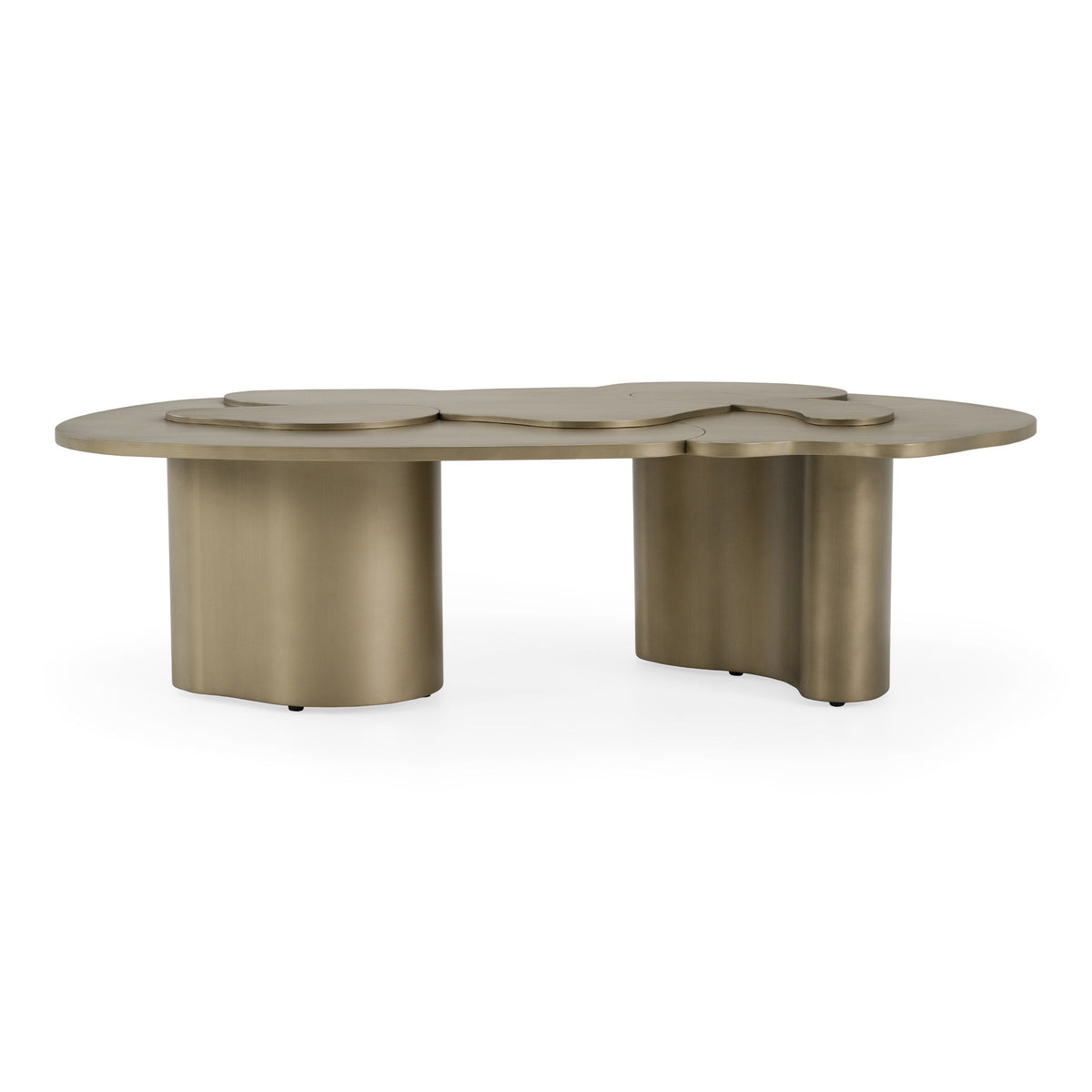 Meline Modern Antique Brass Nesting Coffee Table Set