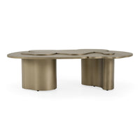 Meline Modern Antique Brass Nesting Coffee Table Set