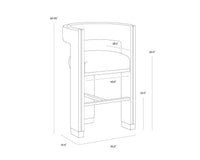 Adamina Light Barley Performance Fabric & Gold Bar Stool