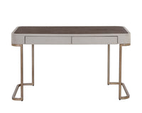 Jamille Cream Faux Leather & Gold Desk