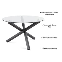 Rodeo 55" Round Black Dining Table