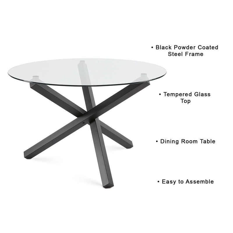 Rodeo 55" Round Black Dining Table