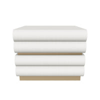 Subira Cream Faux Leather & Wood, Gold Nightstand