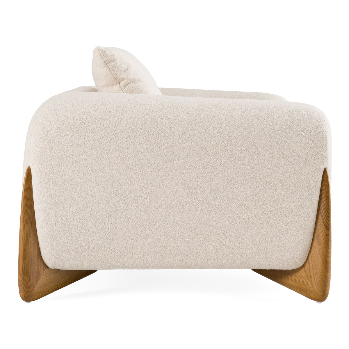 Palacio Cream Fabric and Walnut Accent Chair