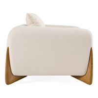 Palacio Cream Fabric and Walnut Accent Chair