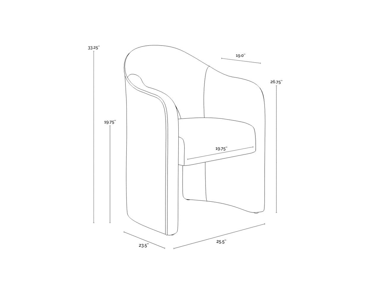 Anaya Rich Olive Upholstered Dining Armchair